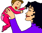 Dibujo Madre con su bebe pintado por evacristina