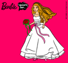 Dibujo Barbie vestida de novia pintado por carmenservi