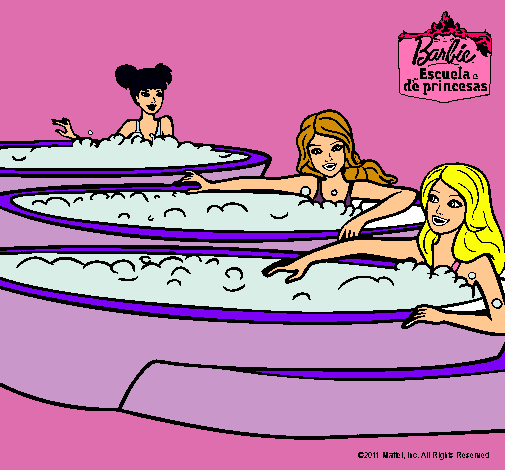 Barbie y sus amigas en el jacuzzi