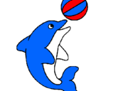 Dibujo Delfín jugando con una pelota pintado por andreabud