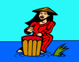 Dibujo Mujer tocando el bongó pintado por sofiamar