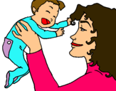 Dibujo Madre con su bebe pintado por mimilota 