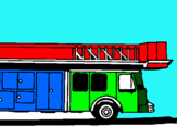Dibujo Camión de bomberos con escalera pintado por rosetta53