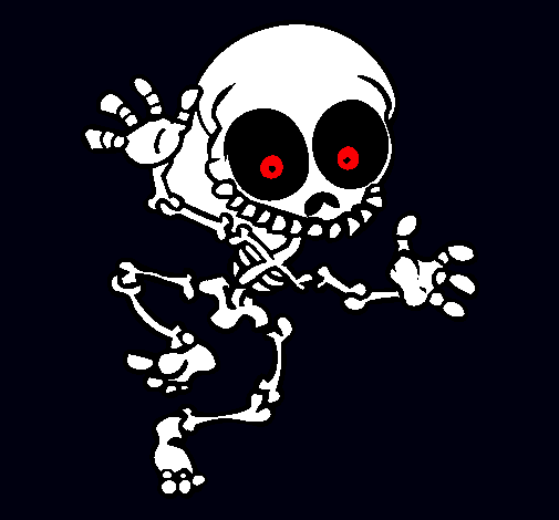 Dibujo Esqueleto contento 2 pintado por cark