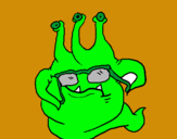 Dibujo Extraterrestre con gafas pintado por 2814