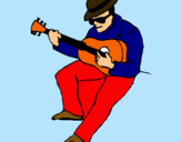 Dibujo Guitarrista con sombrero pintado por james122