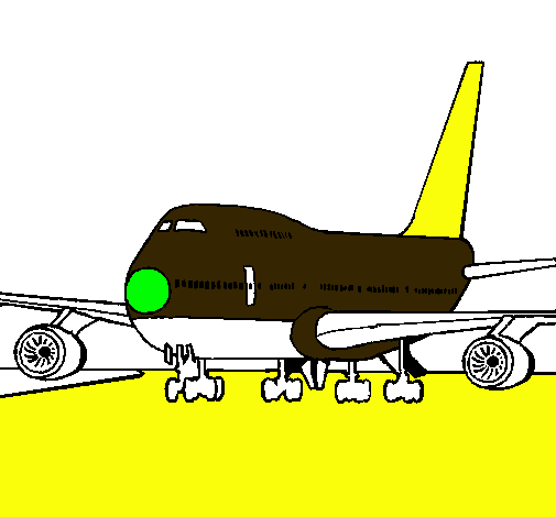 Dibujo Avión en pista pintado por francesc