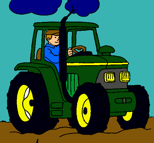 Tractor en funcionamiento