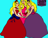 Dibujo Barbie y sus amigas princesas pintado por las03reynas