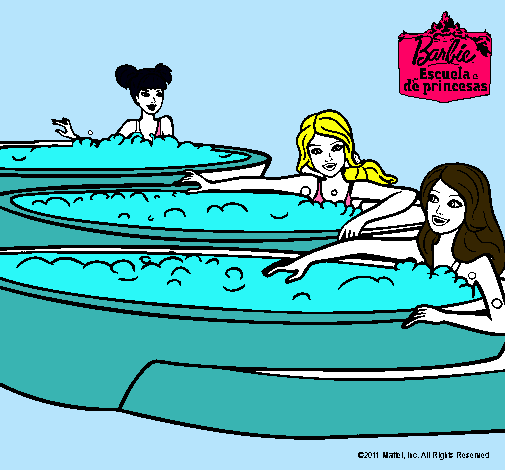 Dibujo Barbie y sus amigas en el jacuzzi pintado por dayana3750