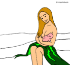 Dibujo Madre con su bebe pintado por lesleeeeeeee