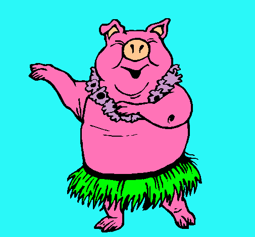 Dibujo Cerdo hawaiano pintado por Pabloski