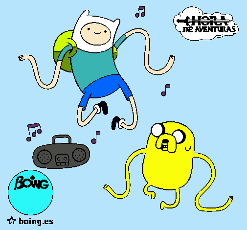 Finn y Jake escuchando música