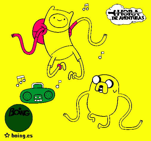 Finn y Jake escuchando música