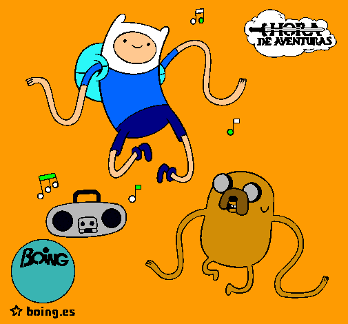 Finn y Jake escuchando música