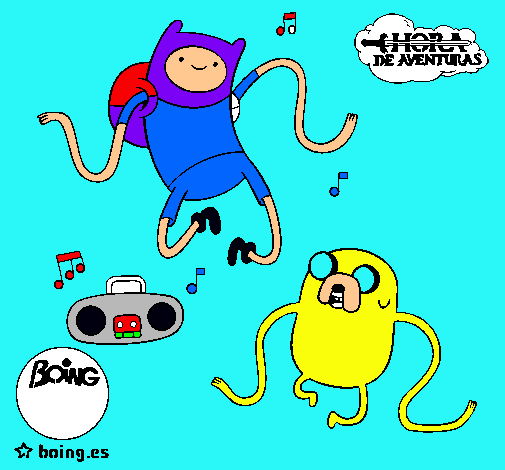 Finn y Jake escuchando música