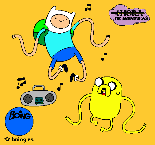 Finn y Jake escuchando música