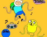 Dibujo Finn y Jake escuchando música pintado por Caty8906