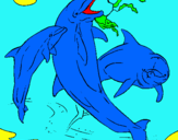 Dibujo Delfines jugando pintado por dddddddddddd