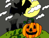 Dibujo Paisaje de Halloween pintado por charito