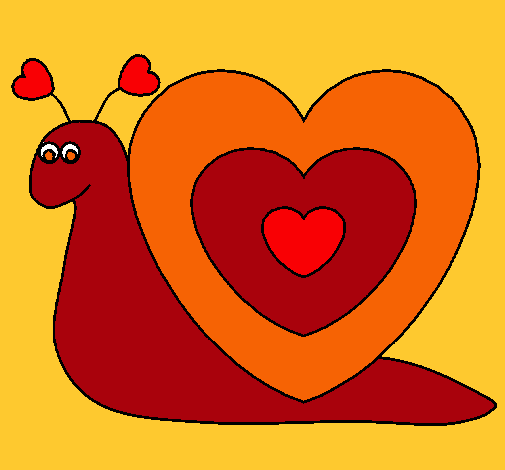 Dibujo Caracol corazón pintado por melosa