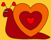 Dibujo Caracol corazón pintado por melosa