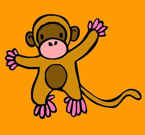 Dibujo Mono pintado por malteada