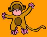 Dibujo Mono pintado por malteada