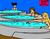 Dibujo Barbie y sus amigas en el jacuzzi pintado por Nuria2005