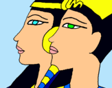 Dibujo Ramsés y Nefertiti pintado por LUNAXV