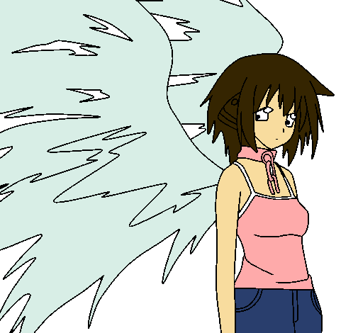 Dibujo Ángel con grandes alas pintado por Roxie