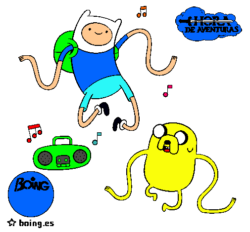 Finn y Jake escuchando música