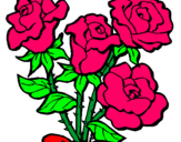 Dibujo Ramo de rosas pintado por honesimo