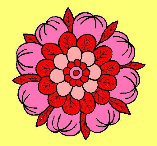Dibujo Mandala floral pintado por lorena886