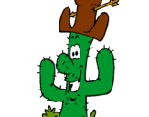 Dibujo Cactus con sombrero pintado por JeZzuz