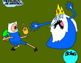 Dibujo Rey Hielo contra Finn pintado por Yoelini