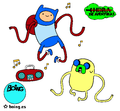 Finn y Jake escuchando música