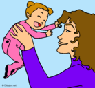 Dibujo Madre con su bebe pintado por tiara2001