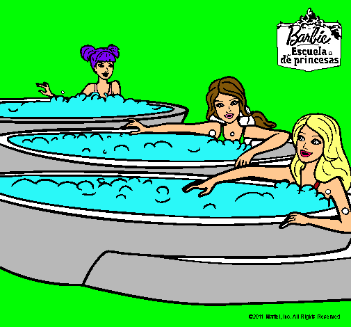 Barbie y sus amigas en el jacuzzi