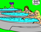 Dibujo Barbie y sus amigas en el jacuzzi pintado por luchiluchi