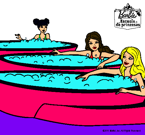 Barbie y sus amigas en el jacuzzi