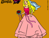 Dibujo Barbie vestida de novia pintado por maxine