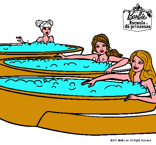 Barbie y sus amigas en el jacuzzi