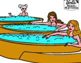 Dibujo Barbie y sus amigas en el jacuzzi pintado por M5A4i3t2ee