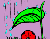 Dibujo Mariquita protegida de la lluvia pintado por mariadelciel
