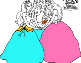 Dibujo Barbie y sus amigas princesas pintado por nuria4