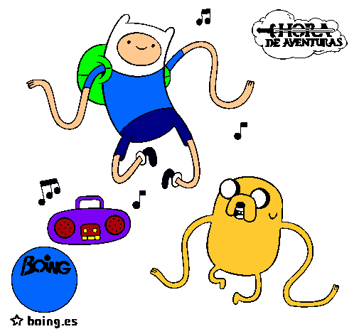 Finn y Jake escuchando música