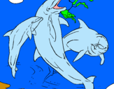 Dibujo Delfines jugando pintado por 9erick