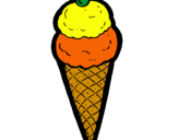 Dibujo Cucurucho de helado pintado por helado