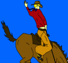 Dibujo Vaquero en caballo pintado por 2424